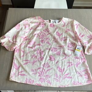 CeCe Pink Floral Blouse